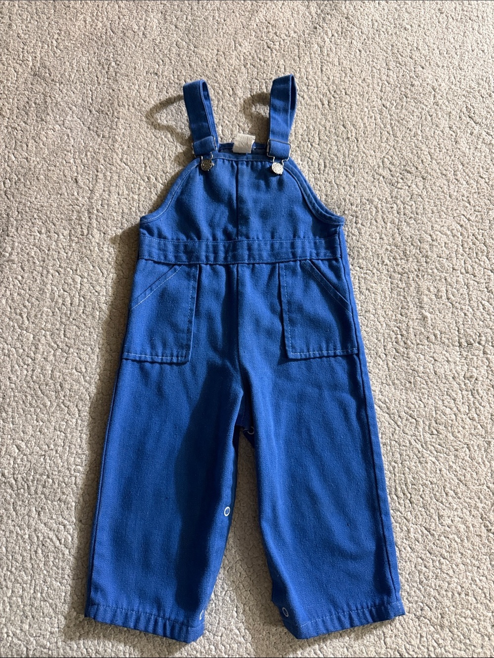 Sears Vintage Blue Kids Overalls with Front Pockets Size Large 27-32lbs